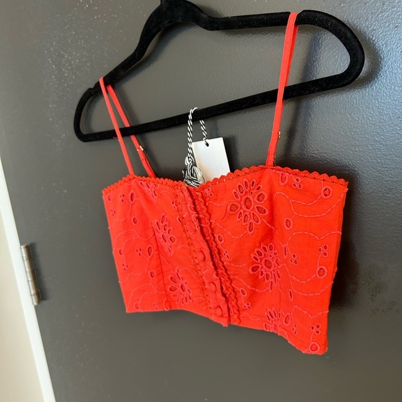 dRA XS cotton NWT bustier delicate floral crop tank! Lux bravd FREE 150 or more - Picture 4 of 10